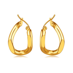 Minimalist Irregular 18k Gold Plating Earrings for Women Non Tarnish Waterproof Jewelry