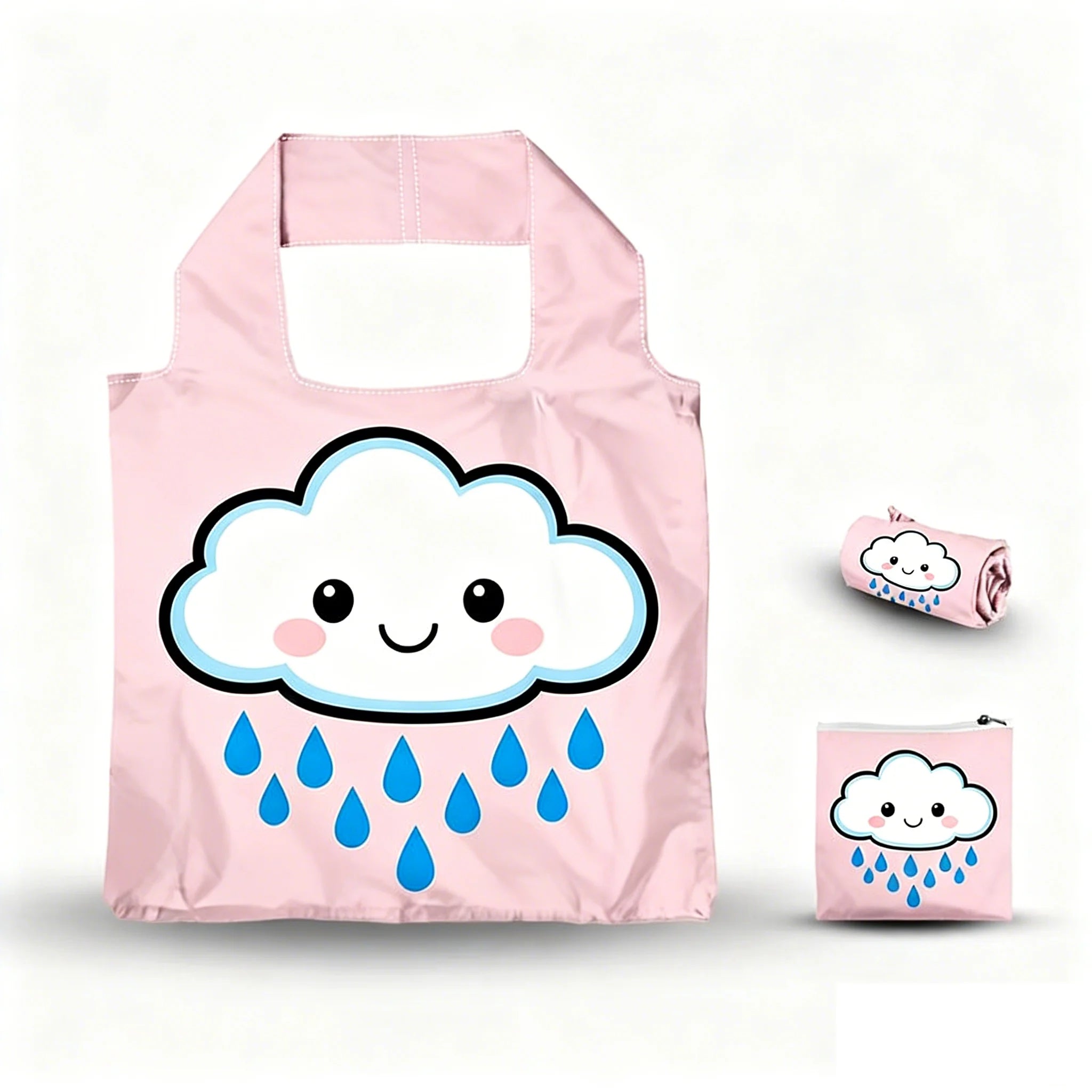 Art Printing Folding Tote Bag Polyester Nylon Recycle Reusable Shopping Bags With Custom Logo