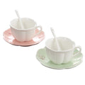 Hot Sale Box Milk Splasher Two White Cup and Saucer Set Milk Marble Porcelain Plate Ceramic Coffee Cup Set With Saucer