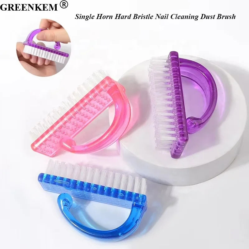 New Nail Cleaning Brush Remove Dust Large Plastic Single Horn Hard Bristle Brush Nail Cleaning Dust Brush