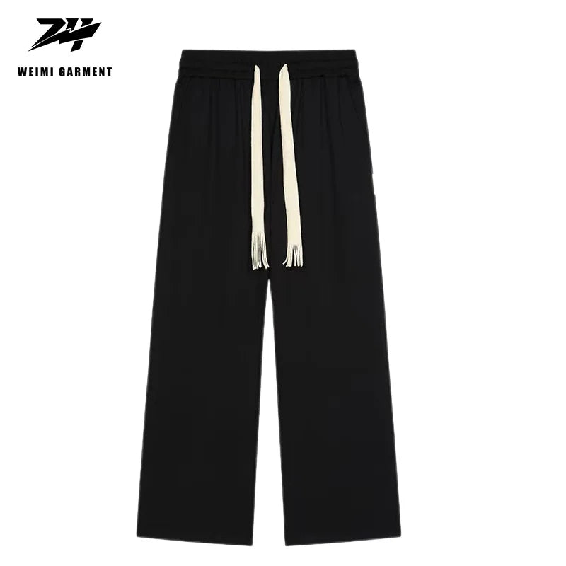 Autumn Pants for Men and Women Waist Straight Tube Loose Fit Wide Leg Mid Pants in Stock Fully Customized Casual Pants