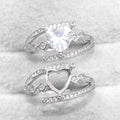 Semi Mount 7*7mm Sterling Silver Ring Heart Shape Empty Frame Blank Support Claw Setting S925 Base Without Center for DIY Inlay