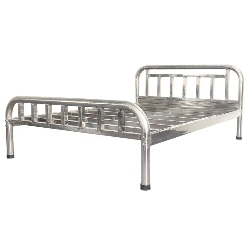 2x1.8m 201# 7 Bed Beams No Bed Board Non-magnetic Modern Stainless Steel Bed Frame for Hotel School Apartment Hospital Workshop