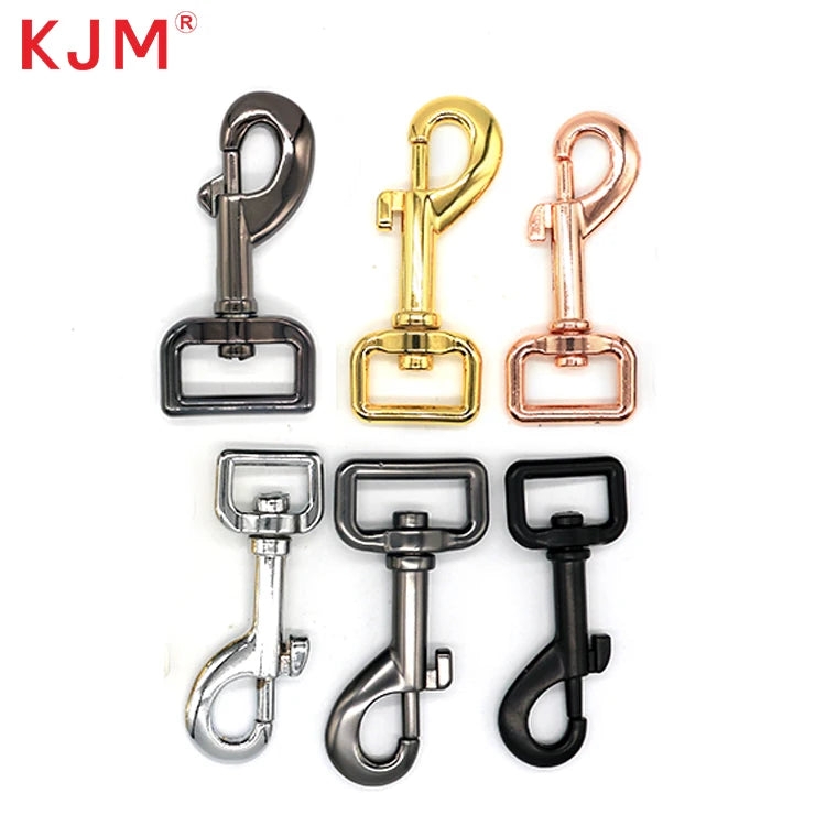 KJM Custom Logo Reflective Zinc Alloy Pet Dog Metal Buckles Swivel Eye Bolt Snap Hook for Pet Leash