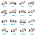 SS304 Material Factory 4 6 8 10 12 14 16 BSP 1/8 1/4 3/8 1/2 Stainless Steel Pneumatic Connector Joint Push in Hose Fitting