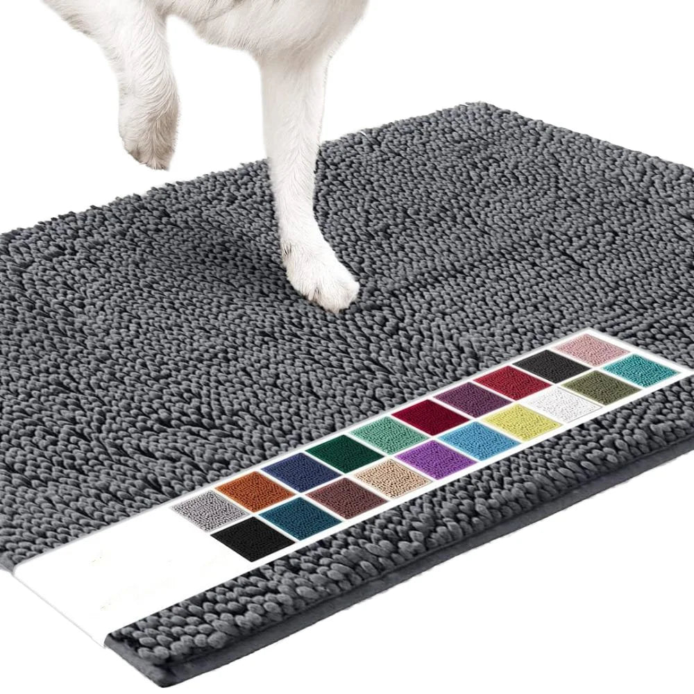 Quick Dry Chenille Cartoon Soft Absorbent Non-Slip Luxury Bathroom & Doormat Washable Pet Mat for Cats and Dogs