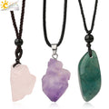 CSJA Hot Natural Irregular Fluorite Crystal Pendant Necklace Healing Reiki Jewelry G522