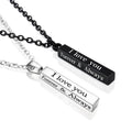 HOVANCI Valentine's Day Gift Custom Stainless Steel I Love You Wishing Pillar Pendant Necklace Pillar Necklace Couple Jewelry