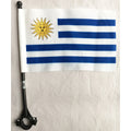14x21cm Polyester Custom Printing Bicycle Flag Handlebar Uruguay Flag  For Outdoor Cycling Decoration