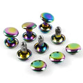 Meetee AP434 6*6mm Garment Hardware Accessories Zinc Alloy Double-sided Riveted Button Sets of Rivets for Clothing Luggage