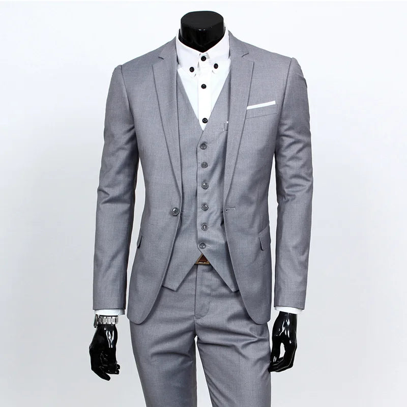 Groom S0082A Wedding 3 Piece Suit Set Business Professional Formal Wear Small Tuxedos Men's Suits Men