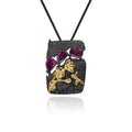 Abiding Joyeria De Plata 925 Natural Rhodolite Garnet Humming Bee Flower Garden Silver Jewelry Pendant Necklace Women