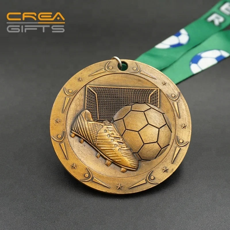 Modern Sports Medal Custom Metal Football 3d Medal Art Jersey Championship Gift Lanyard American Award Gold Metal Football Medal
