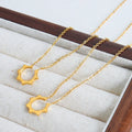 High End Minimalist Jewelry Curved Geometric Pendant Necklace Stainless Steel Gold Plated Necklace Collier En Acier Inoxydable