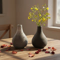 LIVEFUN Handmade Frosted Modern Ceramic Aromatherapy Tabletop Vase Wedding Decor Hand Drawn Craft Flower Dried Flowers