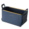 Hot Selling Eco-Friendly Durable PU Leather Desktop Cosmetics Basket Modern Rectangle Shape Portable Foldable Jewelry Storage