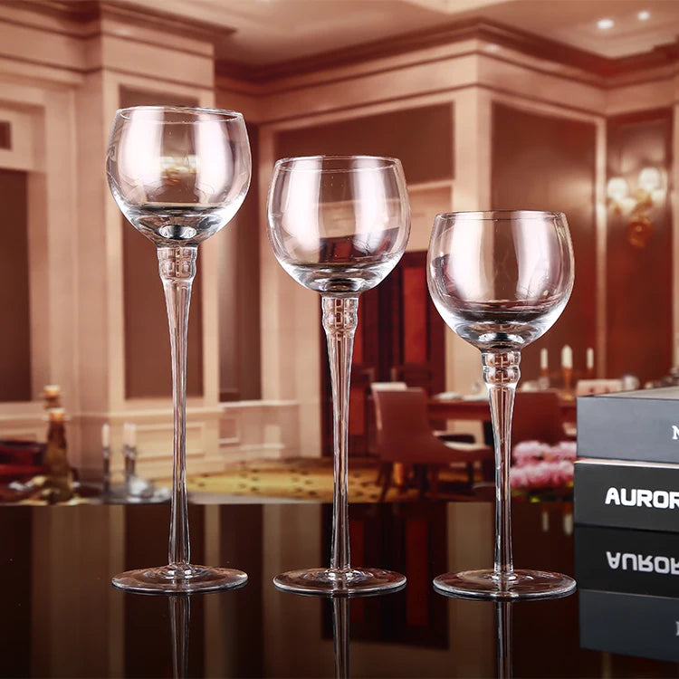 Premium Elegant Handmade Transparent Long Stem Wedding Crystal Votive Cup Glass Candelabra Home Decorations MegaBDM