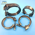JTLD 3" Inch 76mm 304 Stainless Steel Quick Release V Band Clamp Assembly (2 Flanges 1 Clamp) for Automotive Exhaust Pipe High
