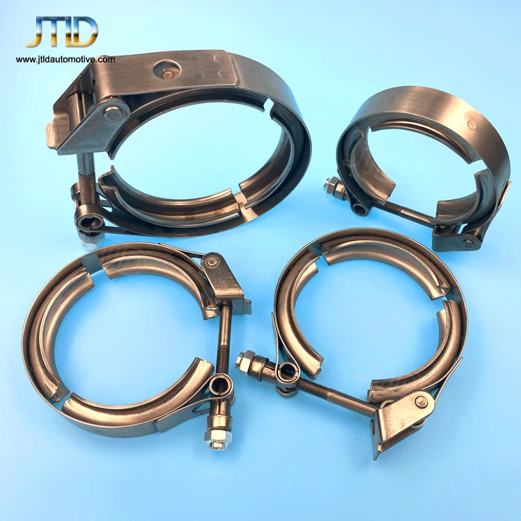 JTLD 3" Inch 76mm 304 Stainless Steel Quick Release V Band Clamp Assembly (2 Flanges 1 Clamp) for Automotive Exhaust Pipe High