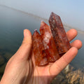 500g Natural Fire Quartz Tower Rock Crystals Healing Wand Fire Quartz Points Tower for Decor