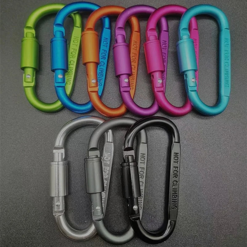 D-Type High Quality 8cm Thickened Aluminum Lock Flattened Quick Release Nut Buckle Colorful Jewelry Accessories Camping Hiking