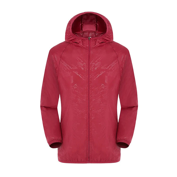 Fashion Rain Jacket Waterproof Windproof Sun-protection Thin Hiking Hoodie Jacket