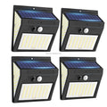4 PCS PIR Motion Sensor Solar Garden LED Light 3-Sided Illuminated Waterproof IP65 Outdoor Lamp Solar Wall Light for Courtyard
