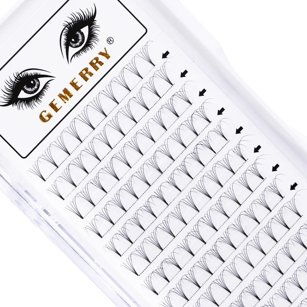 Gemerry Cashmere 10d 14d 20d Promade Narrow Premade Fans 8d Short Stem Russian Volume Lashes Superroot Premade Lash Extension MegaBDM