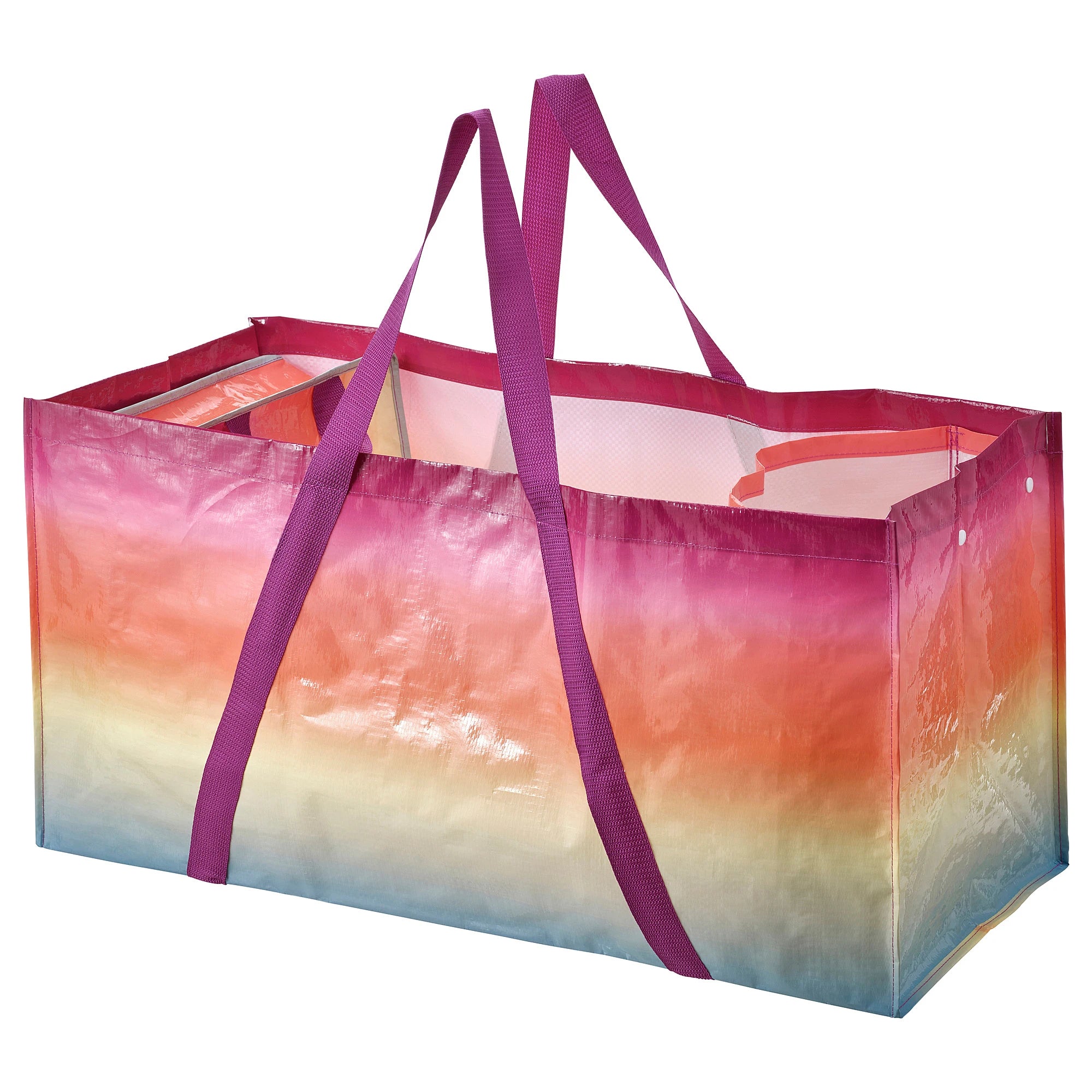 Custom Extra Large Eco-Friendly Reusable Shopping Tote Bag Durable Handle Zipper Closure Letter Supermarket Use Recyclable