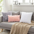 3D Decorative Romantic Stereo Chiffon Rose Flower Pillow Cover Solid Square Pillowcase for Sofa Bedroom Car 18x18 Inch 45x45cm