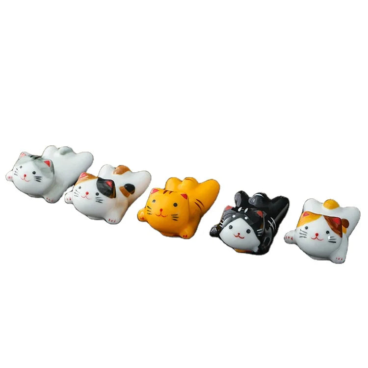 Bambus Cats Kawaii Kitchen Tableware Restaurant Wedding Nordic Cute Japanese Custom Holder Sushi Ceramic Chopstick Rest for Kids