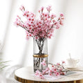AF0406 Faux Silk Peach Artificial Flowers Pink White Dense Cherry Blossom Party Decor for Wedding Centerpiece Flower