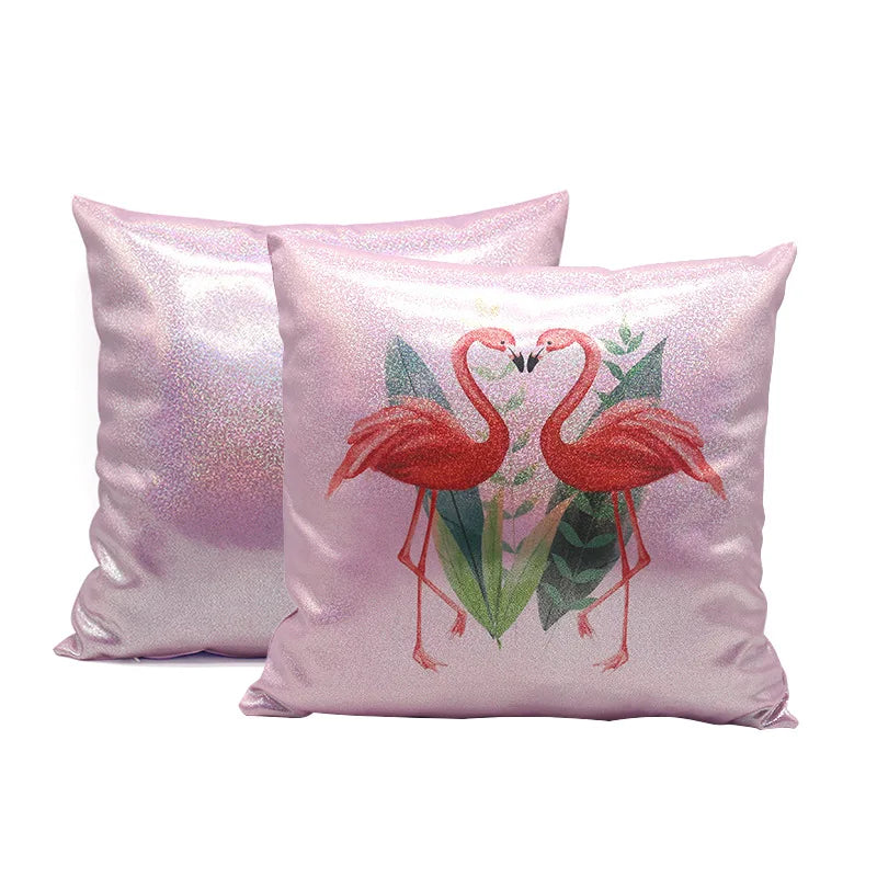 16 Inches Sublimation Printed Home Decoration Glitter Throw Pillow Case Cover
