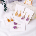 Wholesale Natural Crystal Healing Amethyst Flower Stones Carfts Earrings for Gifts