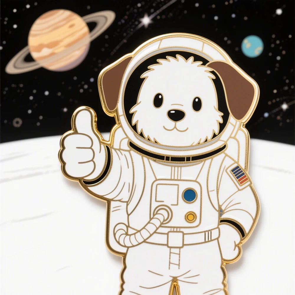 Wholesale Antique Imitation Cartoon Astronaut Enamel Pin Custom-made Lapel Badge Soft Enamel Pin Manufacturer Cute Anime Brooch