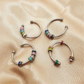 Fashion Spinning Enamel Fidget Ring Anxiety Ring for Women Girls with Beads Spinner Jewelry Gift