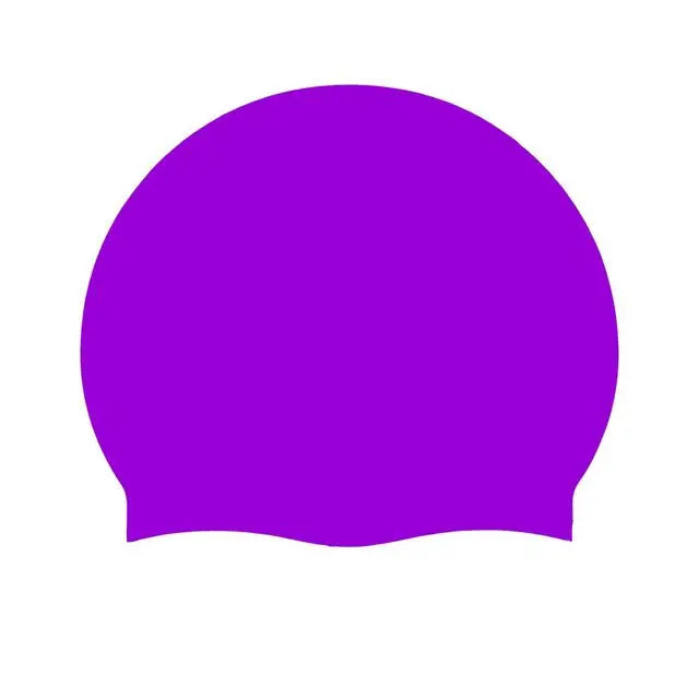 Custom Printed Logo Colorful Unisex High Elastic Silicone Bathing Hat for Long and Short Hair Dome Shape Non-Slip Swimming Caps