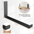 11.25" Black Metal J Bracket Lip DIY Industrial Rustic Open Shelving Floating Support L Shelf Bracket