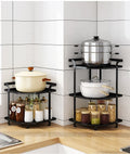Carbon Steel Home Corner Rack Kitchen Pot Holders Set Kitchen Shelf Organizer Pan Rack