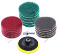 16PC 4 Inch Drill Power Brush Tile Scrubber Scouring Pads Cleaning Kit with 4 Inch Disc Pad