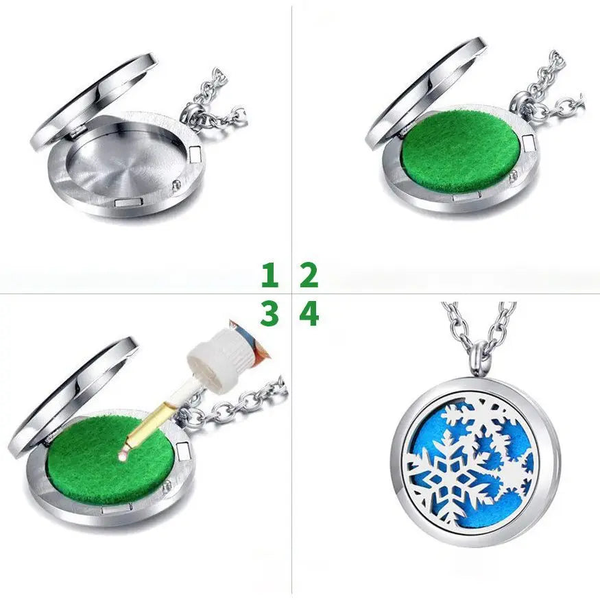 Factory Direct 316L Titanium Steel Link Chain Stainless Steel Hollow Aromatherapy Pendant for Anniversary Wholesale Essential