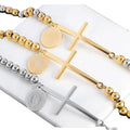 HOVANCI Women's Trendy Virgin Mary Stainless Steel Cross Bracelet with Catholic Rosary & Saint Pendant Gold Plated