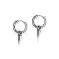 EKE063 Wholesale Cheap Hot Popular Punk Trend Stainless Steel Hanging Mens Huggie Spikes Mini Hoop Earrings Men