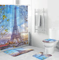 Eiffel Tower 3D Shower Curtain Paris Landscape Bathroom Curtains Set Non-Slip Rugs Toilet Lid Cover Mat Carpet Home Decor/