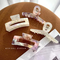 Hot Sale Korean Fashion Rectangle Hair Clips for Women Pearl Color Acetate Hair Claws Elegant Party Decorative Accessories