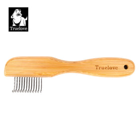 Truelove Wholesale Non-slip Bamboo Pet Hair Deshedding Dematting Comb Portable Durable Eco-friendly Cat Dog Brushes for Grooming