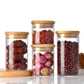 Wholesale High Borosilicate Transparent Home Kitchen Glass Storage Bottle Jar With Bamboo Lid