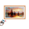 Wall HD 23.8" 24" Inch LCD Signage Advertising Video Display Screen with Wood Frame Including Mounting Bracket