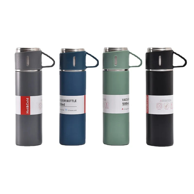 New Creative Vacuum Cup Set 500ml 304 Stainless Steel Thermos Flask Business Gift Water Bottle Cup Thermal Tea Flasks As Gifts