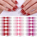 Wholesale 3D Plastic Nail Art Wraps Stickers OEM Service Gradient Sparkle Red Design with Logo Printed 12 Units